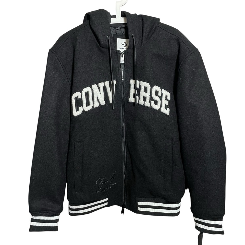 Converse Black and White Varsity Bomber Jacket